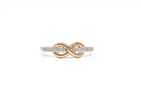 10K White & Rose Gold 0.05cttw Diamond Infinity Ring - 4.5