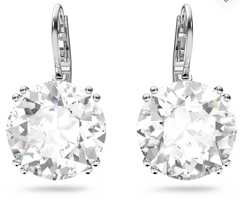 Swarovski Millenia drop earrings, Round cut, White, Rhodium plated 5628351/5689712 (SS)