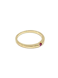 10K Yellow Gold 0.07cttw Genuine Ruby Ring, size 6 - 4.5