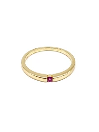 10K Yellow Gold 0.07cttw Genuine Ruby Ring, size 6 - 4.5