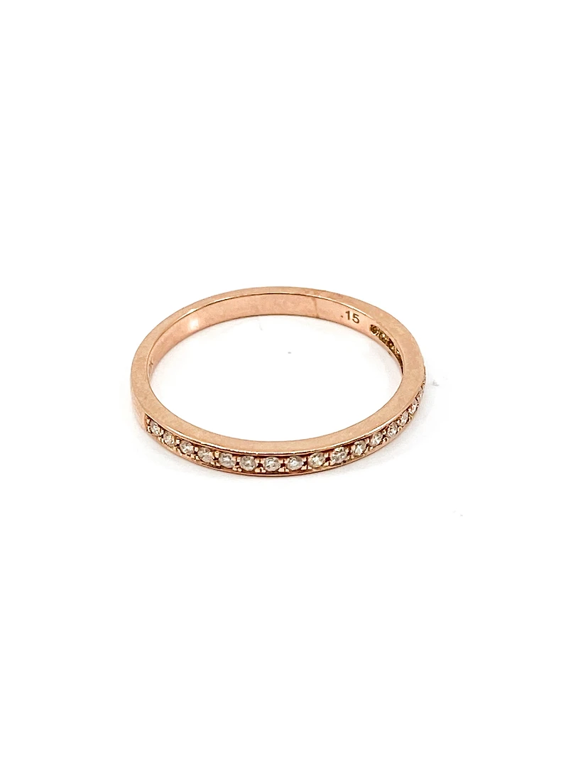 10K Rose Gold 0.15cttw Round Cut Diamond Ring - 4.5
