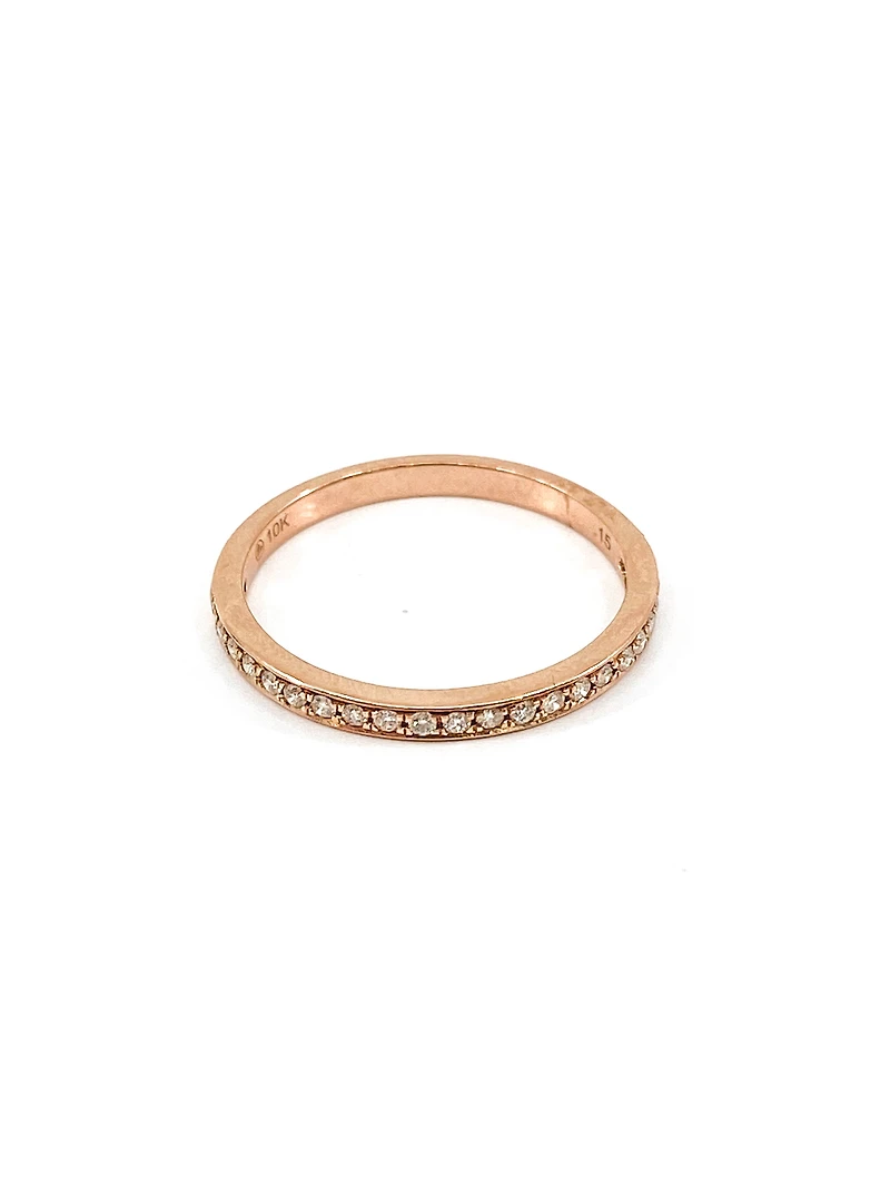 10K Rose Gold 0.15cttw Round Cut Diamond Ring - 4.5