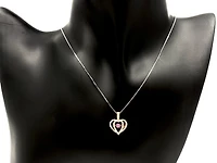 10K Rose & White Gold Pink Sapphire and Diamond 0.17cttw Necklace,18"