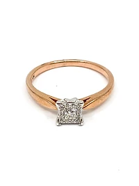 10K Rose Gold 0.13cttw Diamond Ring, size 6.5 - 4.5
