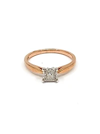 10K Rose Gold 0.13cttw Diamond Ring, size 6.5 - 4.5