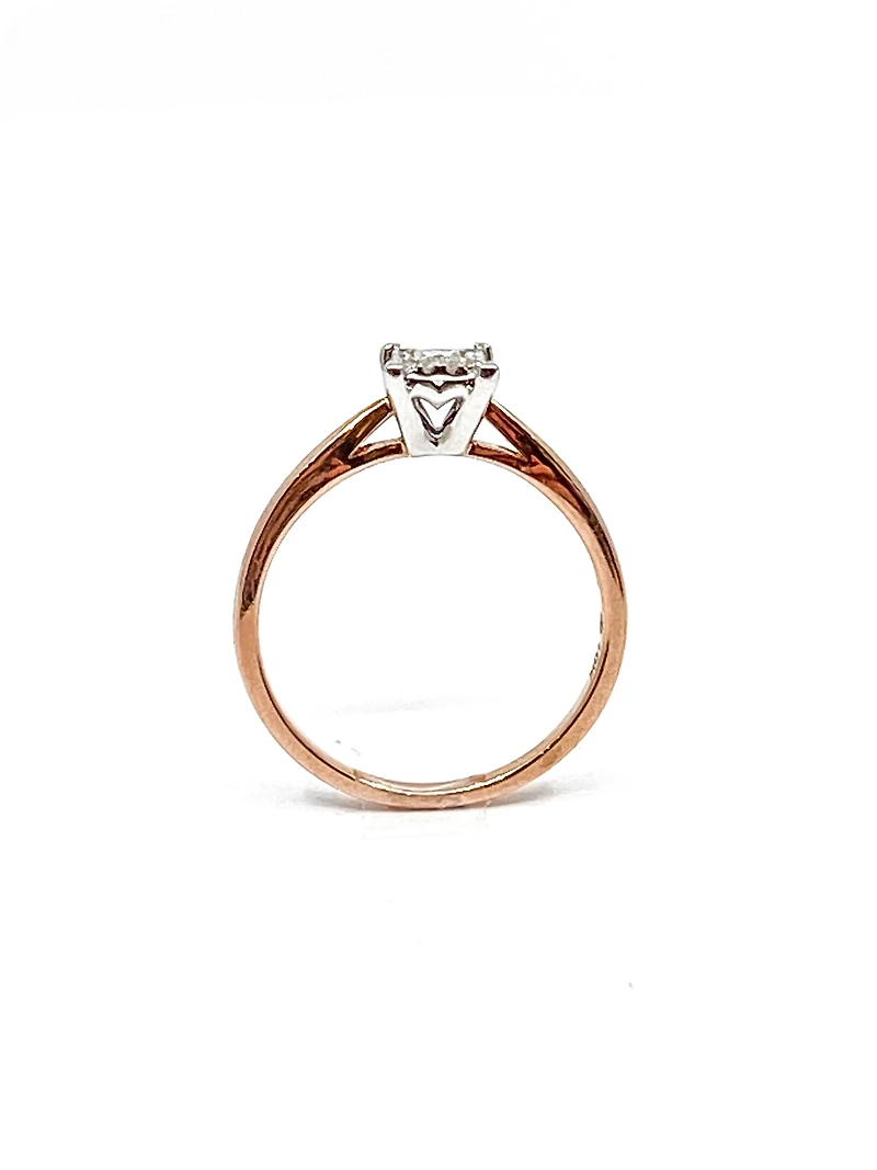 10K Rose Gold 0.13cttw Diamond Ring, size 6.5 - 4.5