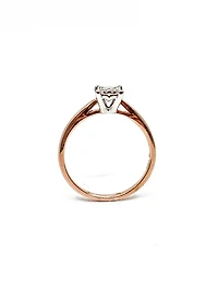 10K Rose Gold 0.13cttw Diamond Ring, size 6.5 - 4.5