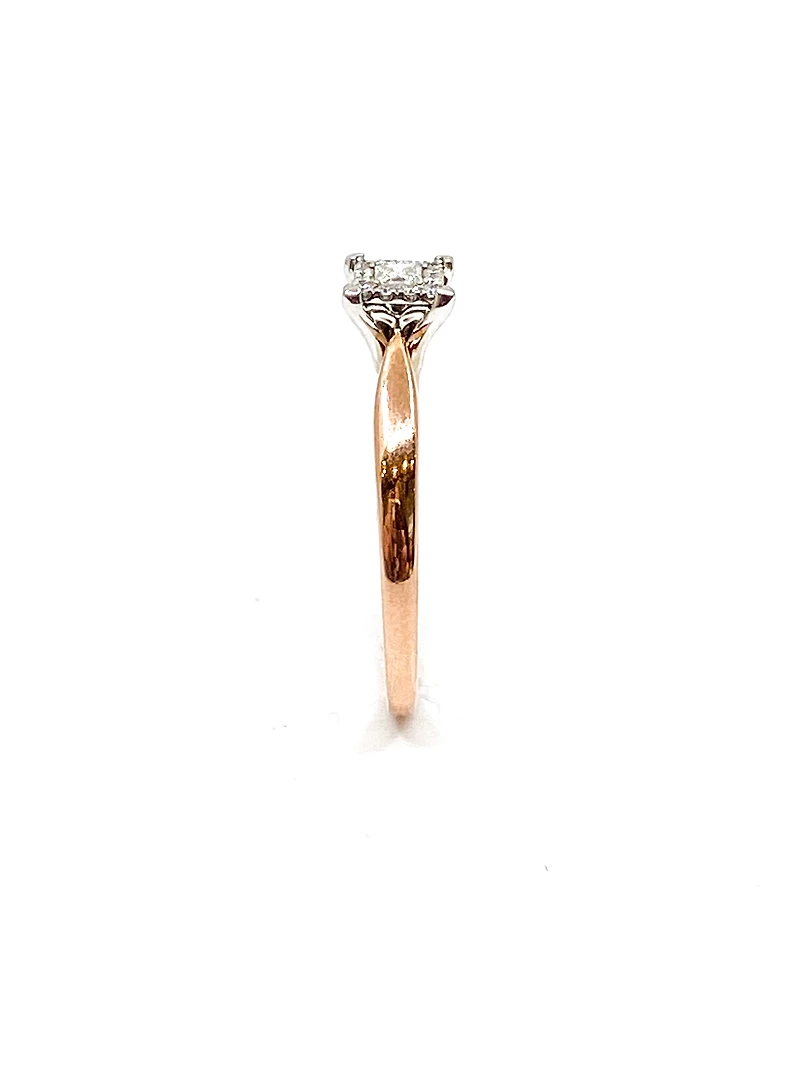 10K Rose Gold 0.13cttw Diamond Ring, size 6.5 - 4.5