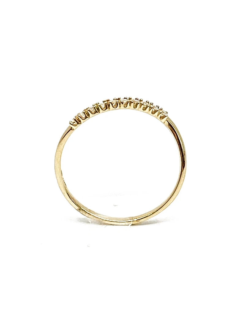 10K Yellow Gold Diamond 0.10cttw Round Cut Band, 6.5