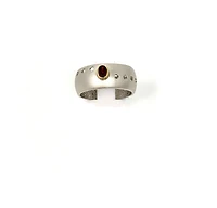 Silver and Garnet Ring - 4.5