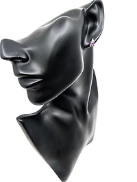 10K Yellow Gold 1.00cttw Genuine Amethyst & 0.025cttw Diamond Earrings