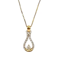 10K Yellow Gold 0.20cttw Canadian Diamond Pendant, 18"