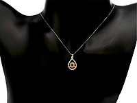 10K and 14K White Gold Citrine Pendant, 18"