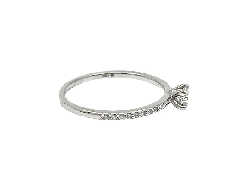 10K White Gold 0.30cttw Canadian Diamond Engagement Ring - / 4.5
