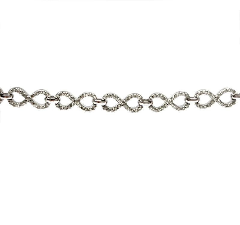 14K White Gold 2.10cttw Diamond Infinity Tennis Bracelet, 7"