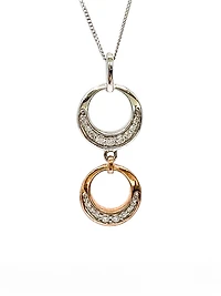 10K White & Rose Gold 0.39cttw Diamond Pendant, 18"