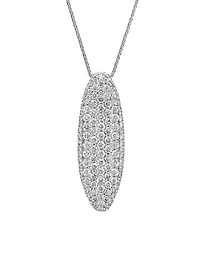 10K White Gold 2.11cttw Diamond Pave Pendant, 18"
