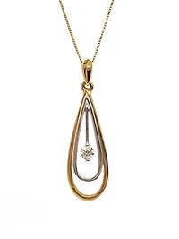 10K White & Yellow Gold 0.10cttw Canadian Diamond Necklace, 18"