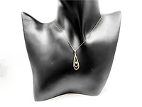 10K White & Yellow Gold 0.10cttw Canadian Diamond Necklace, 18"