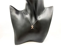 10K Rose Gold & White Gold 0.10cttw Diamond Pendant, 18"
