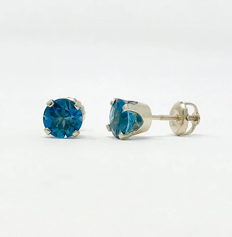 Blue Topaz Stud Earrings