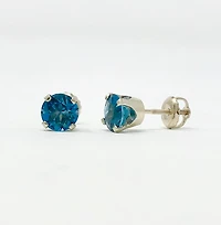 Blue Topaz Stud Earrings