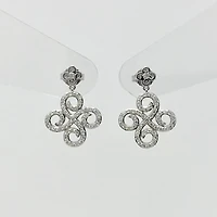 10K White Gold 0.50cttw Diamond Chandelier Dangle Drop Earrings