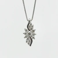 10K White Gold 0.50cttw Diamond Pendant, 18"