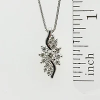 10K White Gold 0.50cttw Diamond Pendant, 18"
