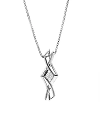 Sterling Silver 0.15cttw Canadian Diamond Pendant, 18"