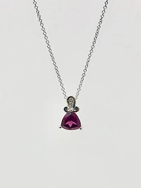 Rhodalite Garnet and Diamond Pendant
