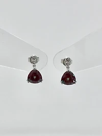 Created Alexandrite and Diamond Earrings