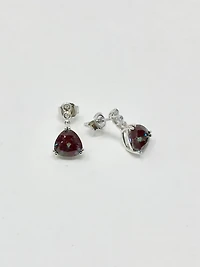 Created Alexandrite and Diamond Earrings