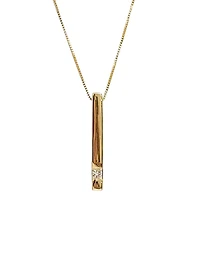 10K Yellow Gold 0.072cttw Diamond Pendant, 18"