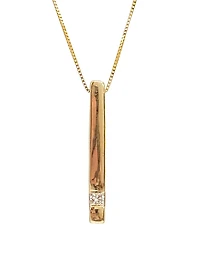 10K Yellow Gold 0.072cttw Diamond Pendant, 18"