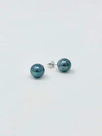 Cultured Black Pearl Stud Earrings