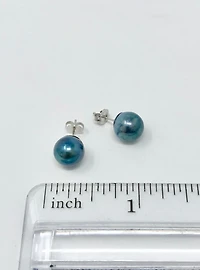 Cultured Black Pearl Stud Earrings