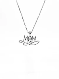 Sterling Silver 0.024cttw Canadian Diamond "Mom" Pendant, 18"