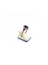 10K Rose Gold 1.50cttw Genuine Sapphire & 0.30cttw Diamonds Ring, size 6.5
