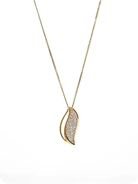 10K Yellow Gold 0.06cttw Diamond Pave Pendant, 18"