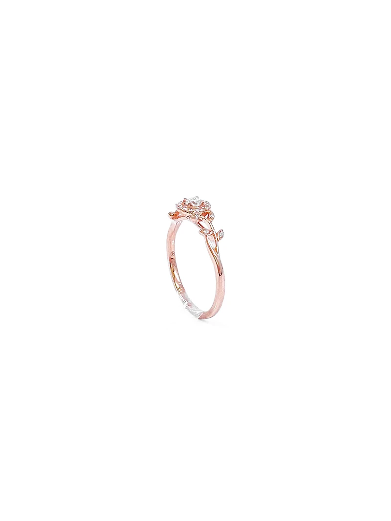 10K Rose Gold 0.25cttw Canadian Diamond Ring, size 6.5