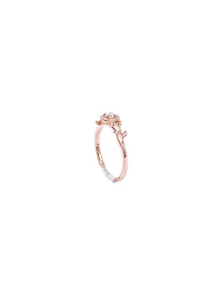 10K Rose Gold 0.25cttw Canadian Diamond Ring, size 6.5