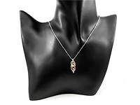 Sterling Silver and 10K Rose Gold 0.231cttw Diamond Pendant, 18"
