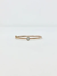 10K Rose Gold 0.25cttw Diamond Bangle, 7"