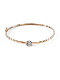 10K Rose Gold 0.25cttw Diamond Bangle, 7"