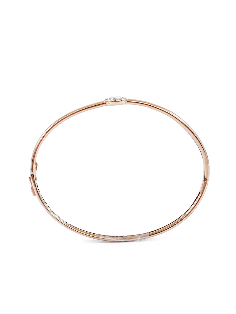 10K Rose Gold 0.25cttw Diamond Bangle, 7"