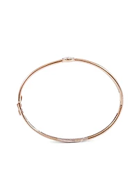 10K Rose Gold 0.25cttw Diamond Bangle, 7"