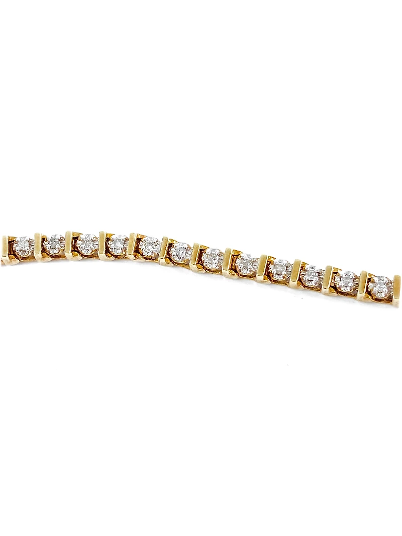 10K Yellow Gold 0.50cttw Diamond Tennis Bracelet, 7"