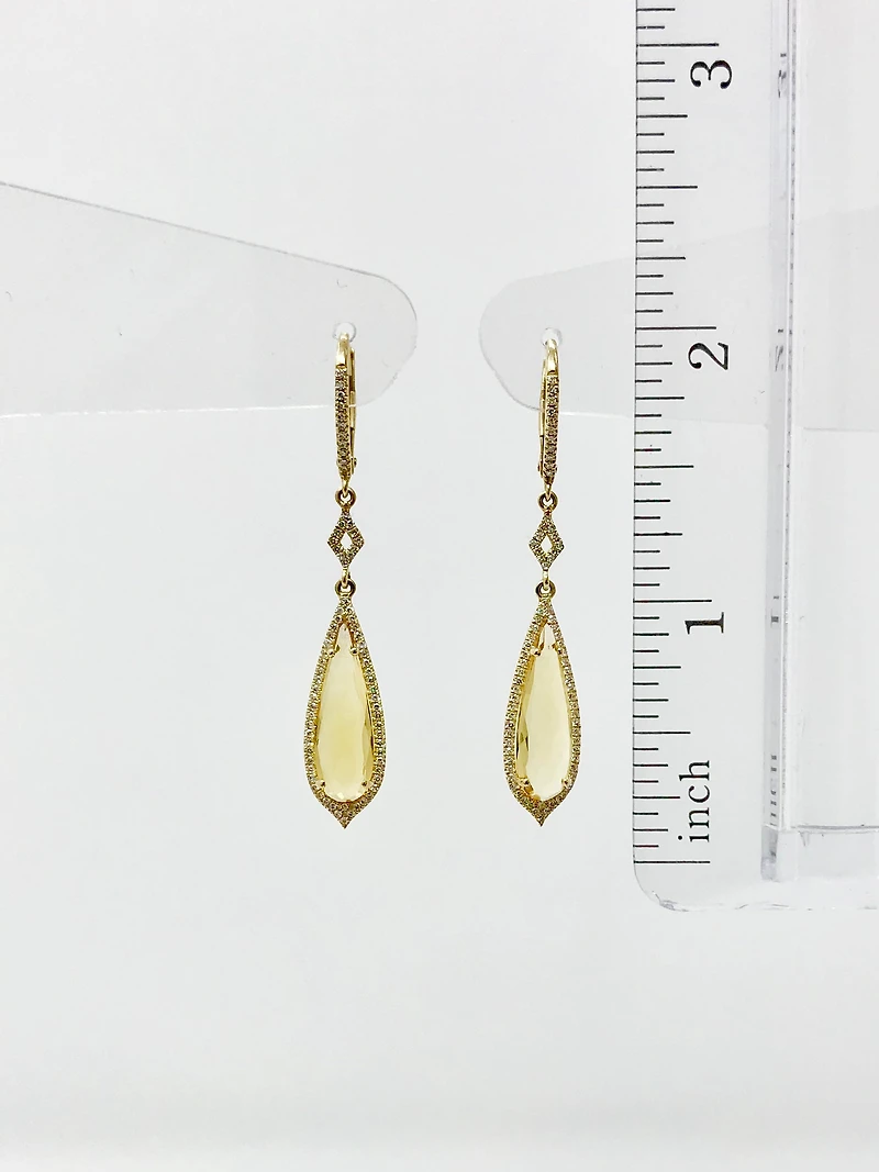 Citrine and Diamond Earrings