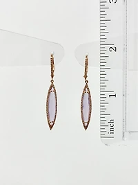 Pink Lilac Amethyst and Diamond Earrings